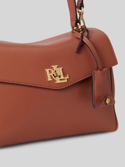 Lauren Ralph Lauren Torba na ramię z naturalnej skóry z odpinanym paskiem na ramię Terakotowy 5