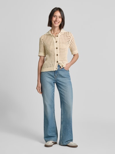 Selected Cardigan mit 1/2-Arm Modell 'ELLEN' Ecru 1