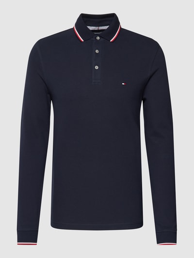 Tommy Hilfiger Poloshirt mit langen Ärmeln Modell 'TIPPED SLIM' Marineblau 2