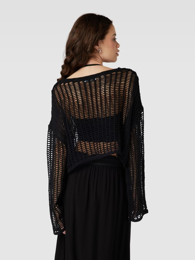 Review Crop Strickpullover FISHNET Black 5