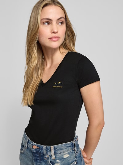 ARMANI EXCHANGE T-shirt met labelstitching Zwart - 3