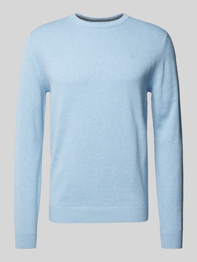 Tom Tailor Gebreide pullover met labelstitching, model 'BASIC' Lichtblauw - 2