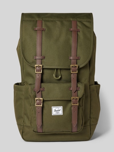 Herschel Rucksack mit Label-Detail Modell 'Little America™ Oliv 2