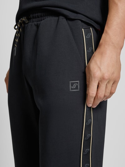 Joy Regular Fit Sweatpants mit Kontraststreifen Modell 'G-Style' Anthrazit 3