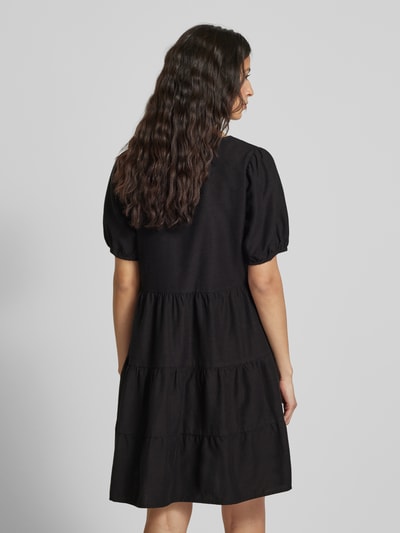 Vila Tailliertes Minikleid aus Viskose-Mix mit Leinen-Anteil Modell 'PRISILLA' Black 5