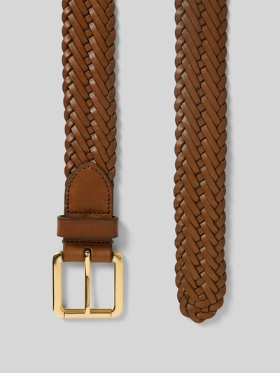 Lauren Ralph Lauren Ledergürtel in Flechtoptik mit Dornschließe Cognac 3