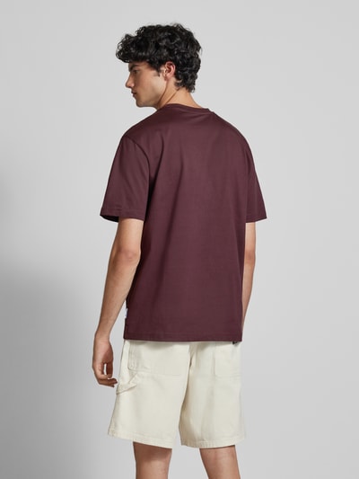 Only & Sons T-shirt met ronde hals, model 'FRED' Bordeaux - 5