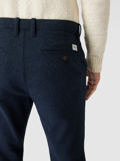 Esprit Collection Chino met structuurmotief, model 'BRUSHED' Marineblauw - 3