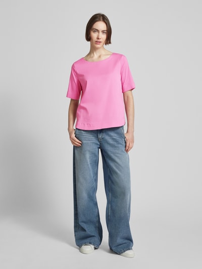 Milano Italy Blusenshirt mit Rundhalsausschnitt Pink 1