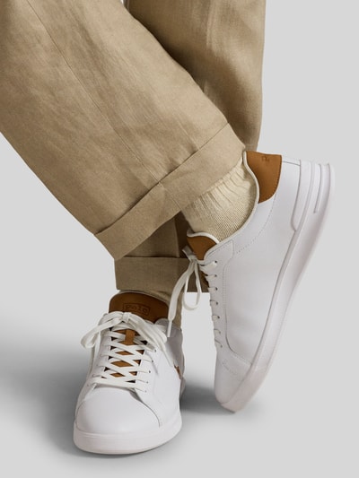 Polo Ralph Lauren Sneakersy z naturalnej skóry z detalami z logo Biały 1