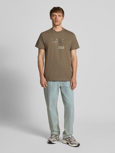 G-Star Raw T-shirt met labelprint, model 'Originals' Leem - 1