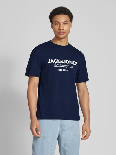 Jack & Jones T-Shirt mit Label-Print Modell 'GALE' Dunkelblau 4