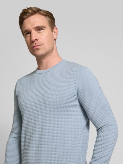 Antony Morato Strickpullover mit gerippten Abschlüssen Hellblau 3