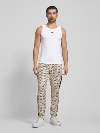 Karl Lagerfeld Tanktop mit Label-Print Weiss 1