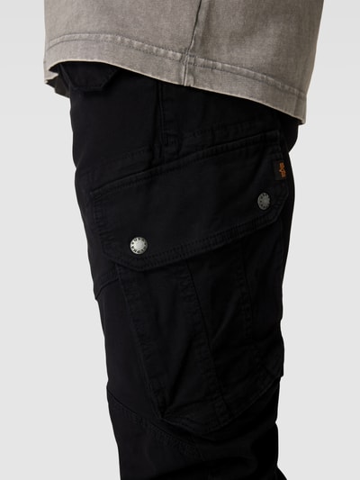 Alpha Industries Cargobroek met labeldetails, model 'COMBAT' Zwart - 3