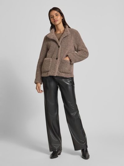 FUCHS SCHMITT Regular Fit Jacke aus Teddyfell mit Stehkragen Taupe 1