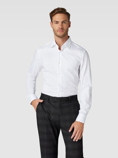 BOSS Slim Fit Slim Fit Business-Hemd mit Kentkragen Modell 'HANK' Weiss 4