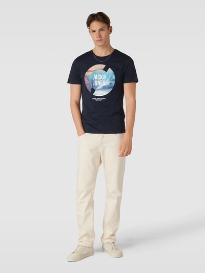 Jack & Jones T-Shirt mit Rundhalsausschnitt Modell 'TRESOR' Dunkelblau 1