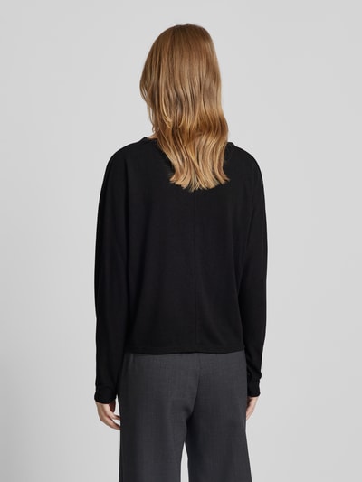 OPUS Longsleeve mit geripptem Rundhalsausschnitt Modell 'Simpla' Black 5