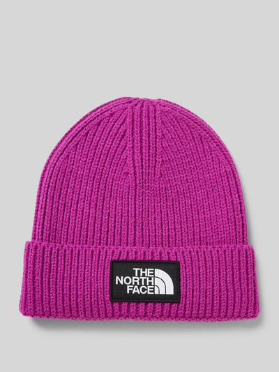 The North Face Czapka beanie z efektem prążkowania Śliwkowy 1