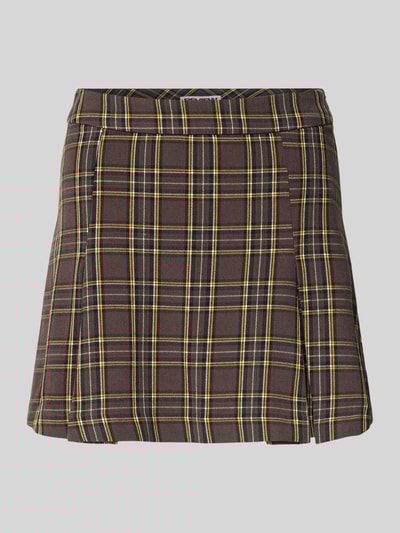 Review Spódnica mini z plisami Ciemnobrązowy 2