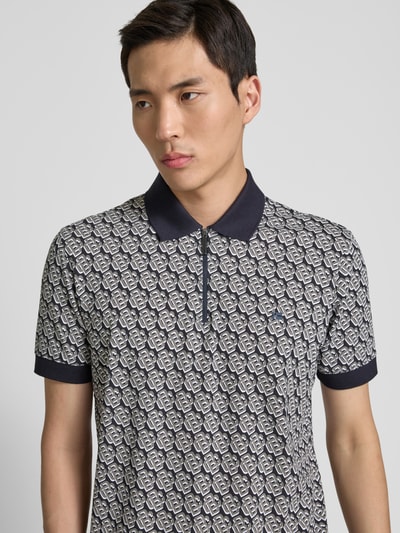 Christian Berg Men Poloshirt mit kurzem Reißverschluss Stein 3