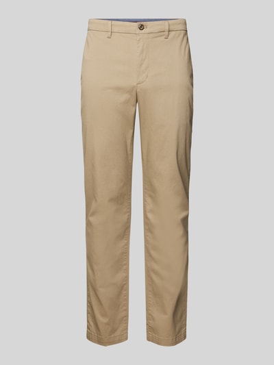 Tommy Hilfiger Straight leg chino met structuurmotief, model 'DENTON' Kaki - 2