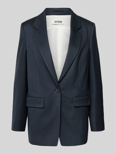 Produktfoto, Relaxed Fit Blazer mit Pattentaschen Modell 'GLENDALE' van Drykorn, materiaalmix met viscose, reverskraag, klepzakken, knoopsluiting, maat 36 ruglengte 72 cm, borstwijdte 33 cm, mouwlengte 60 cm.