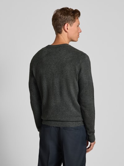 Casual Friday Slim fit gebreid jack met V-hals, model 'Heine' Donkergrijs - 5