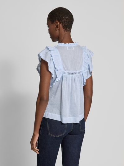 Neo Noir Regular Fit Blusentop mit Kappärmeln Modell 'Jayla' Hellblau 5