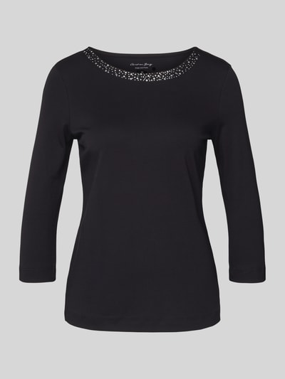 Christian Berg Woman T-Shirt mit Ziersteinbesatz und 3/4-Arm Black 2