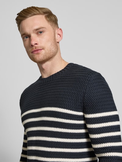 JOOP! Jeans Strickpullover mit Rundhalsausschnitt Modell 'Gerono' Marine 3