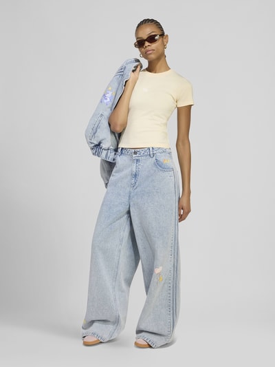 adidas Originals Loose fit jeans van puur katoen met borduursels Jeansblauw - 1