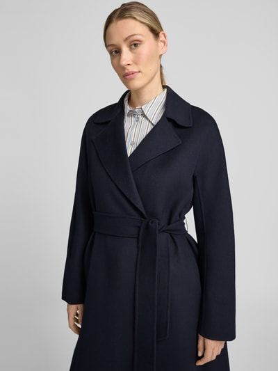 Max Mara Studio regular fit lange wollen jas met kasjmier model 'CLES' Donkerblauw - 3