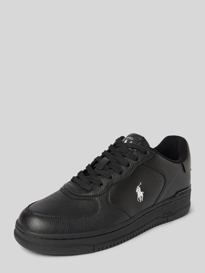 Polo Ralph Lauren Ledersneaker mit Logo-Stitching Modell 'MASTERS' Black 1