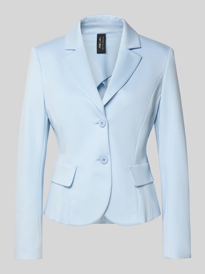 Produktfoto, Blazer mit Reverskragen von Marc Cain in Hellblau aus Viskose-Mix mit Stretch-Anteil, Regular-Fit, Knopfverschluss, Pattentaschen