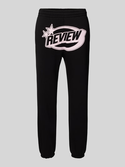 REVIEW Sweatpants mit Label-Print Black 2