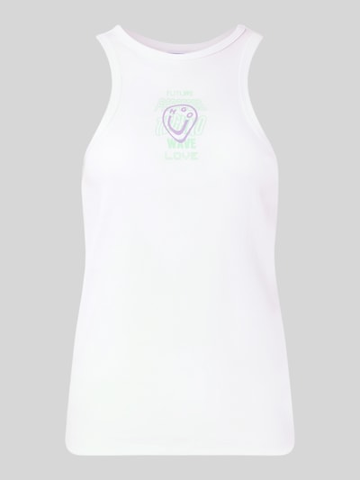 Produktfoto, Slim Fit Tanktop aus reiner Baumwolle Modell 'DIMARTINI_B' von Hugo Blue, Optik: Unifarben, Logo-Print, Motiv-Print, Rundhals, breite Träger, glatte Baumwolltextur, Vorderansicht.