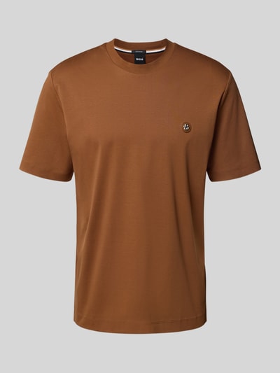 BOSS Regular fit T-shirt van puur katoen, model 'TAUT' Cognac - 2