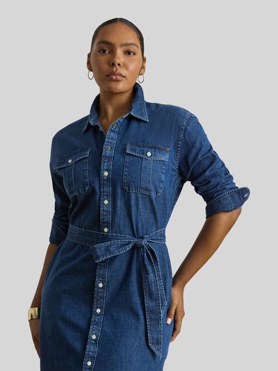 Lauren Ralph Lauren Regular Fit Freizeitkleid aus reiner Baumwolle Jeansblau 6
