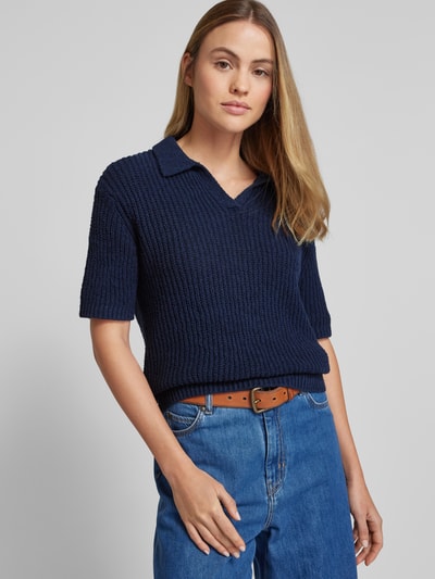 Christian Berg Woman Gebreid shirt met V-hals Donkerblauw - 3