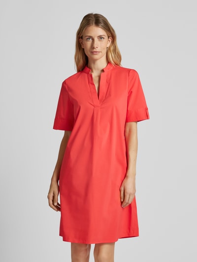 comma Knielanges Kleid mit Tunikakragen Rot 4