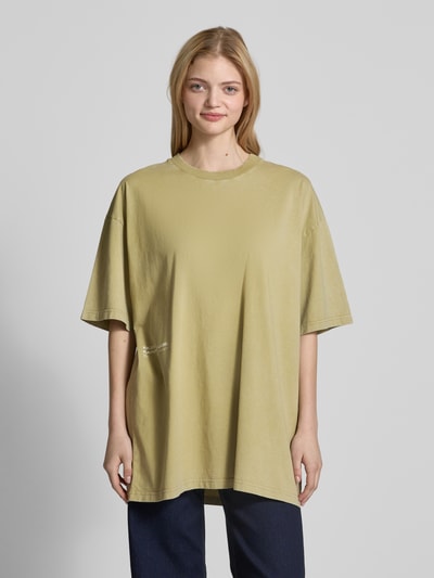 Karo Kauer Oversized T-shirt met labelprint Olijfgroen - 4