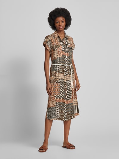 Apricot Midi-jurk met all-over print Zwart - 1