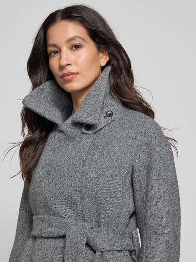 Lanius Płaszcz z żywej wełny z wiązanym paskiem Niebieski melanż 3