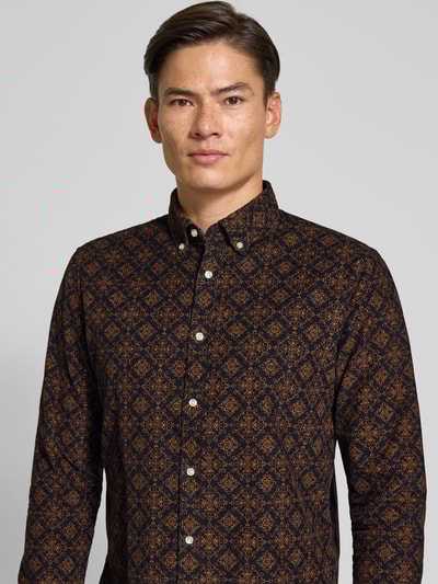 MCNEAL Slim Fit Freizeithemd mit Button-Down-Kragen Dunkelblau 3