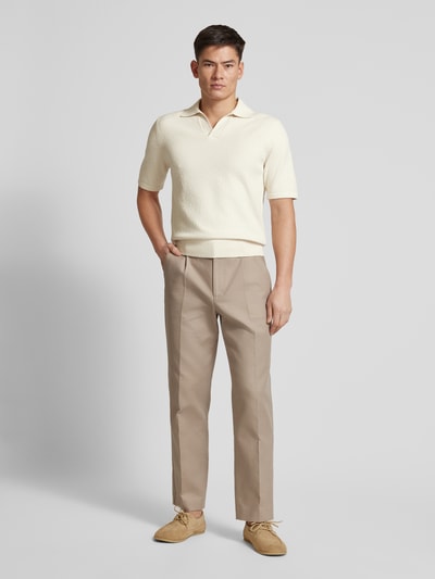 JAKE*S STUDIO MEN Poloshirt mit Strukturmuster Ecru 1