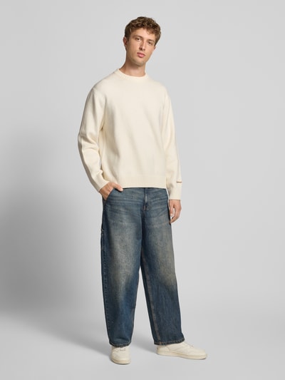 Jack & Jones Gebreide pullover met labelstitching, model 'NORREBRO' Wit - 1