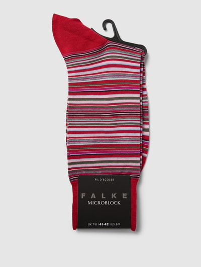 Falke Sokken met streepmotief, model 'MICROBLOCK SOCK' Rood - 3