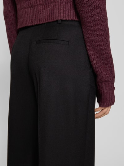 Lanius Broek van scheerwol in verkorte pasvorm, model 'GOTS' Zwart - 3